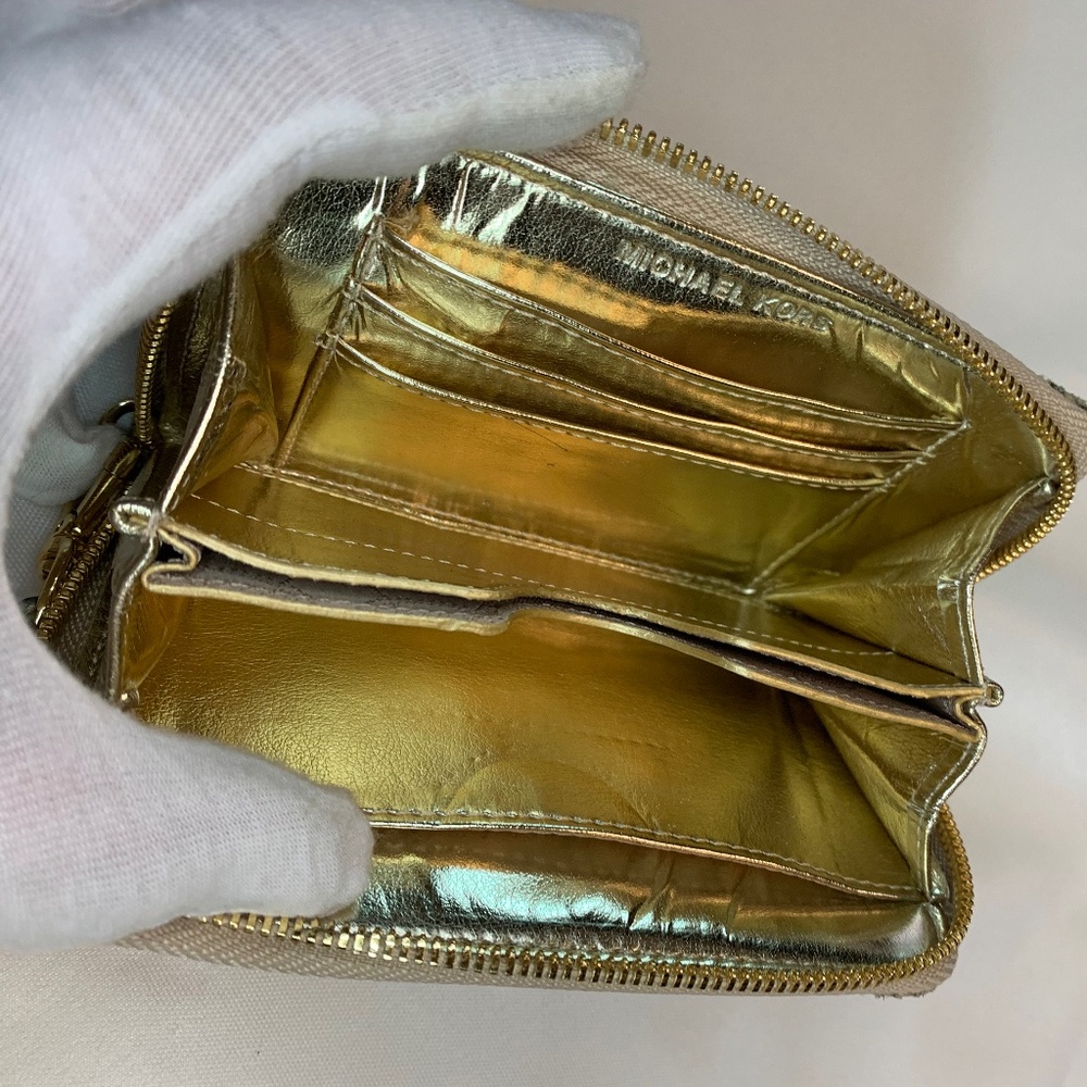 EUC Michael Kors Small Faux Snake Skin Wristlet / Wallet with Gold Interior! - Picture 8 of 8